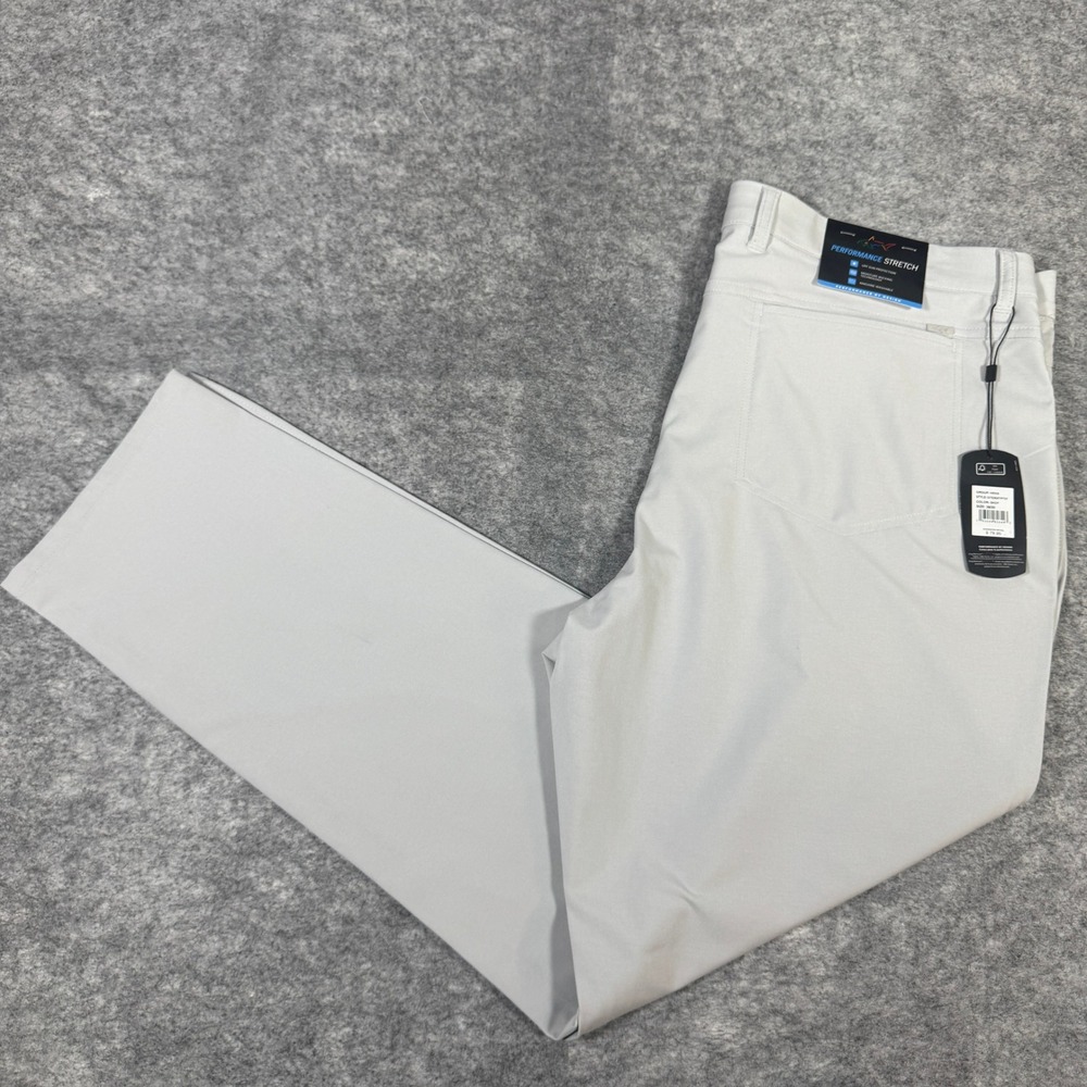 Greg Norman Mens Performance Stretch Golf Pants Sky Grey 38x30 G7S26XTP737 NEW